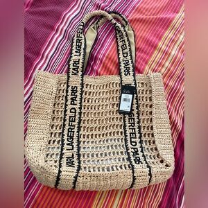 🔥Karl Lagerfeld Atibes Straw Logo Strap Tote **NWT* From Karl Lagerfeld $198